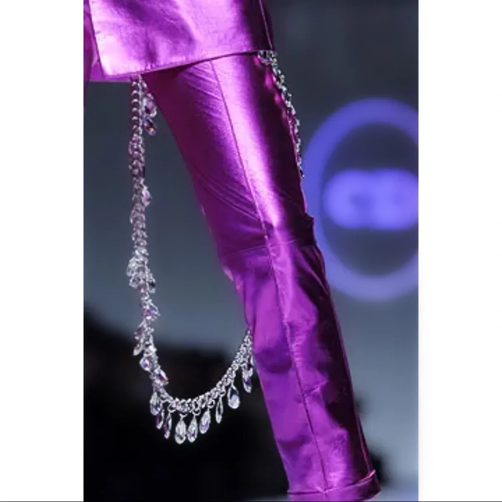 Dior Vintage By Galliano Y2K Crystal Charm Embellished Logo ID Gambler Bracelet - Picture 5 of 16